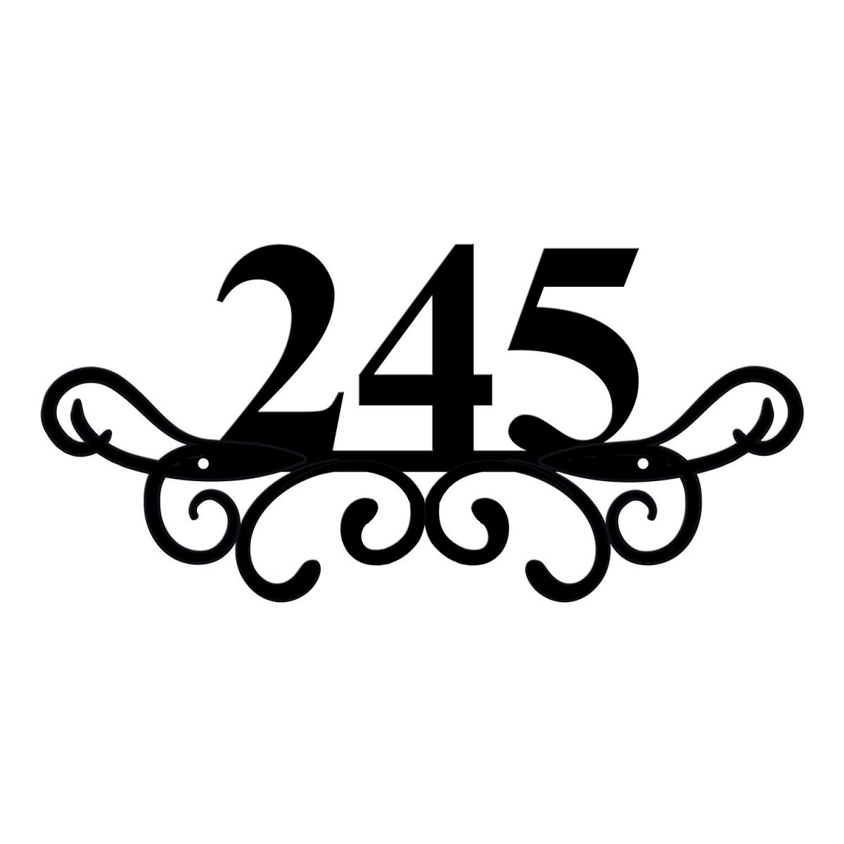 Traditional Iron Ornate Number Sign in Steel