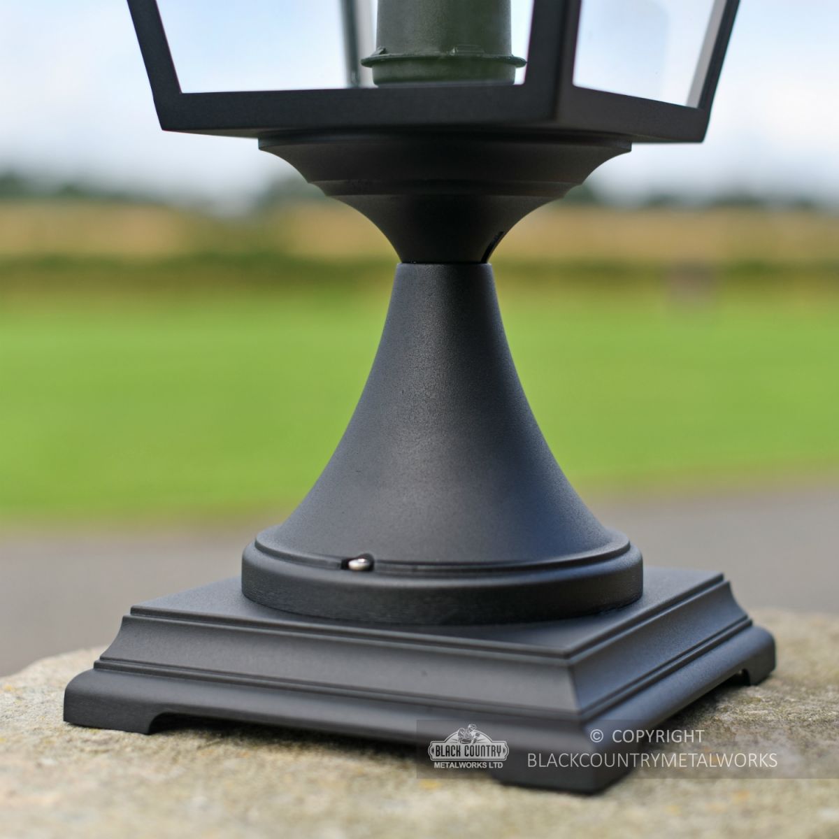 Black Simplistic Victorian Pillar Light 64cm Lantern Base