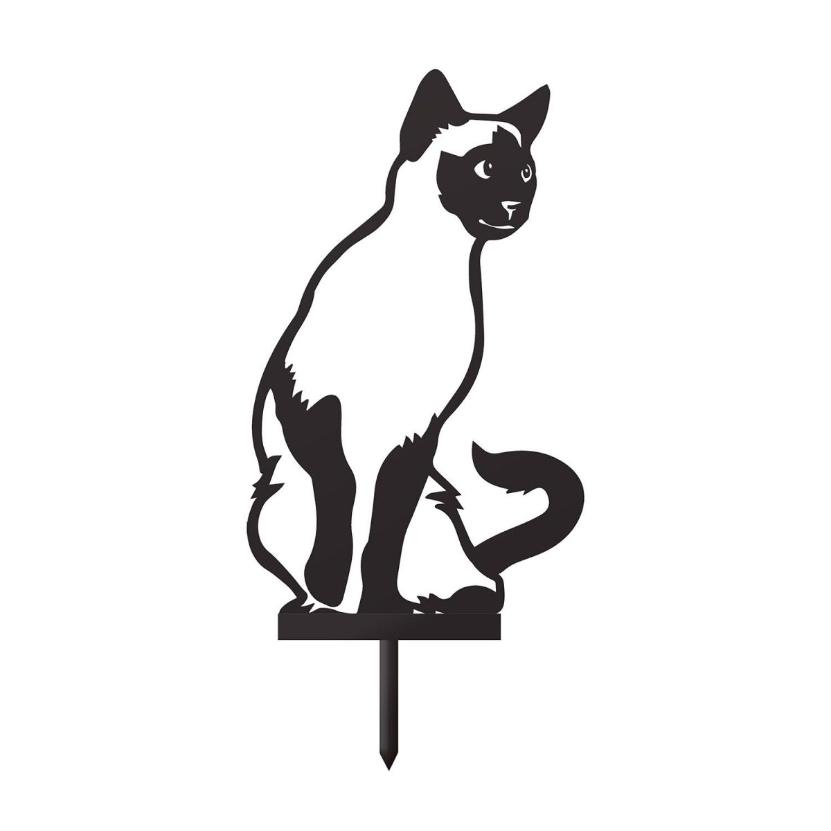 Sitting Siamese Cat Silhouette in a Black Finish