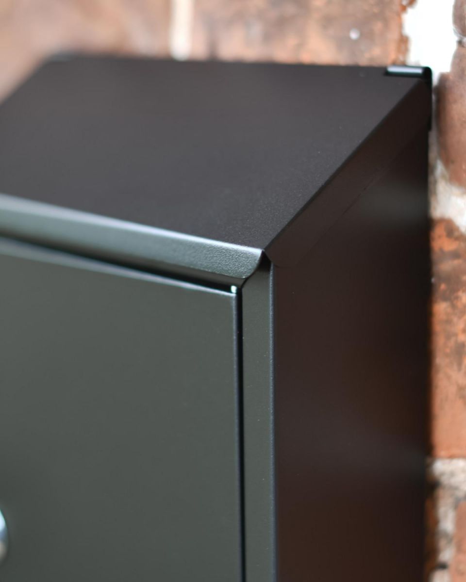 Close-up of the Weather Resistance Angled Lid on the Top of the Post Box
