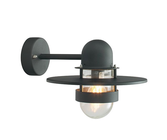 Black Straight Bracket Overhanging Wall Light