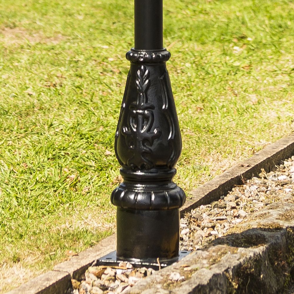 Black Gothic Lamp Post & Lantern Set 2.3m