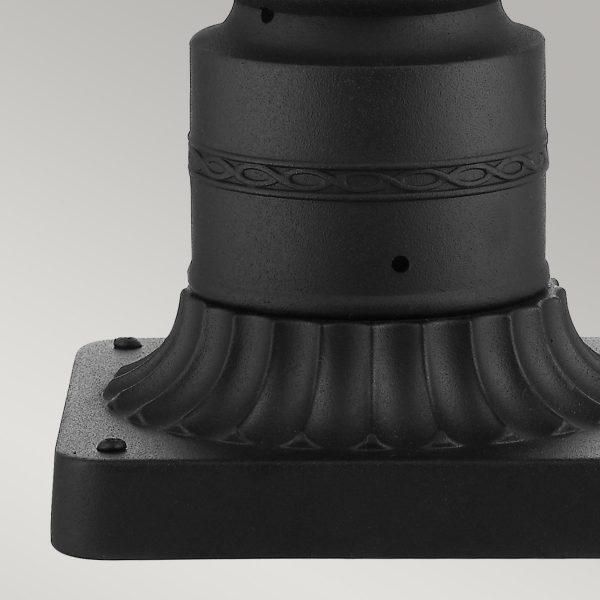 Close-up of Black Base for Pillar Light