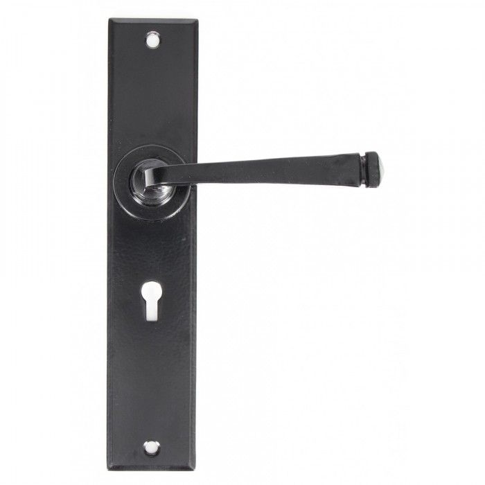 Large Lever Handle Set Finished In A Smooth Black