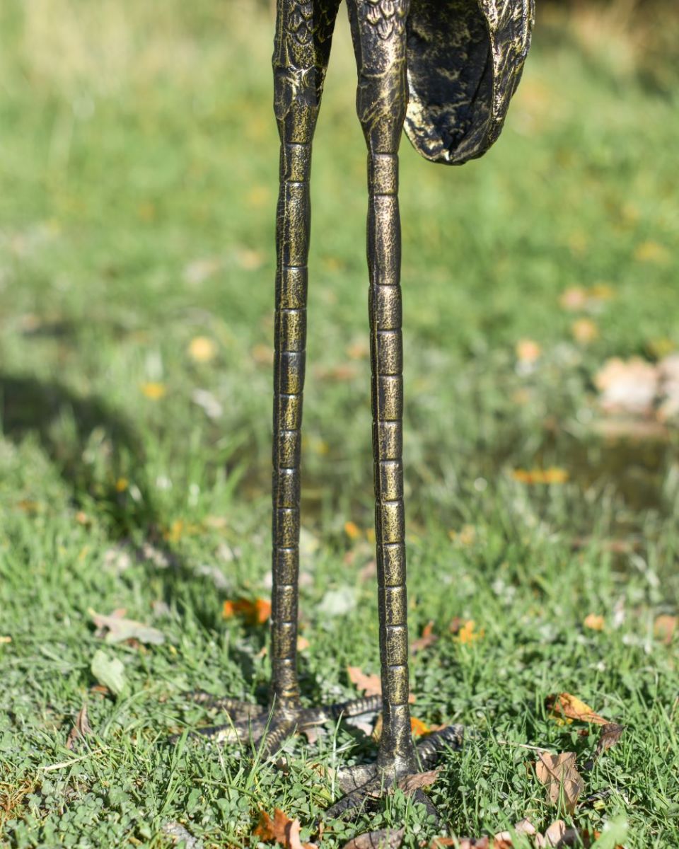 Close up of crane standing legs