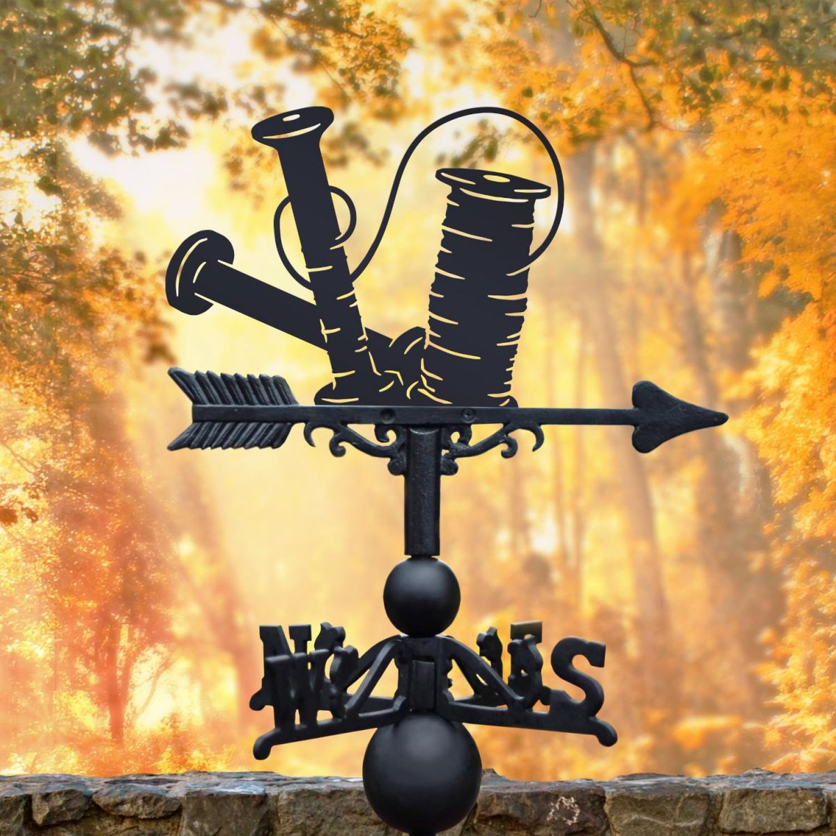 Weathervane with Bobbin & Thread Topper in Situ