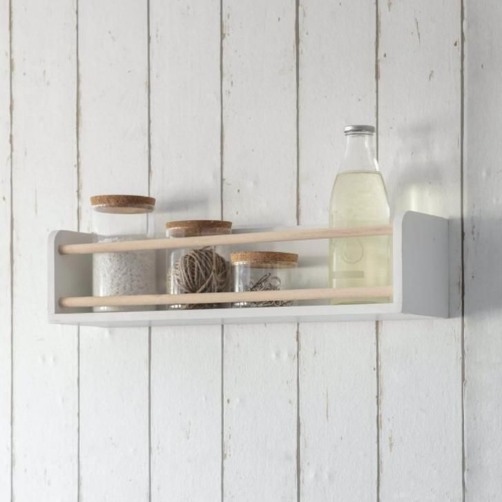 Wooden Wall Shelf & Bottle Holder