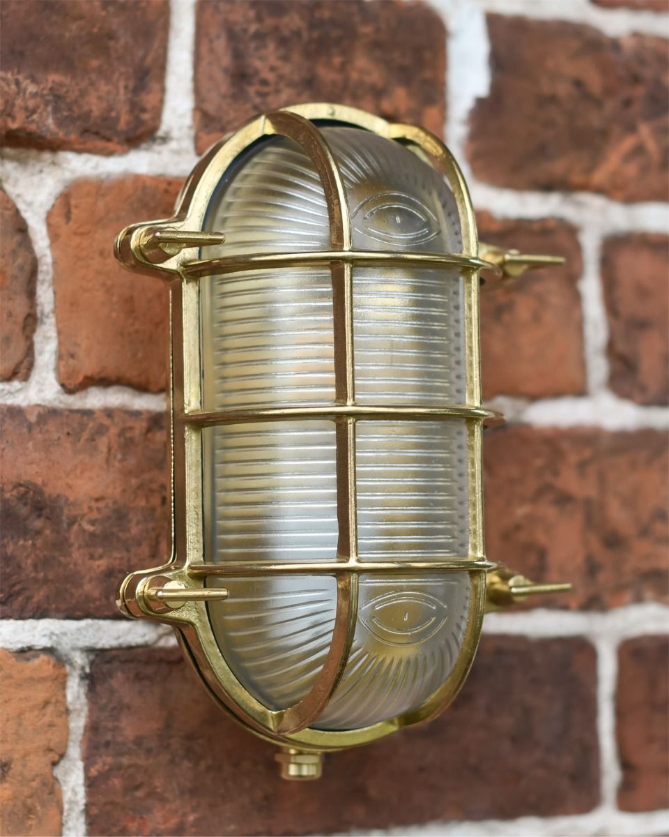 Antique Brass Nautical "Bayside" Wall Light In Situ 