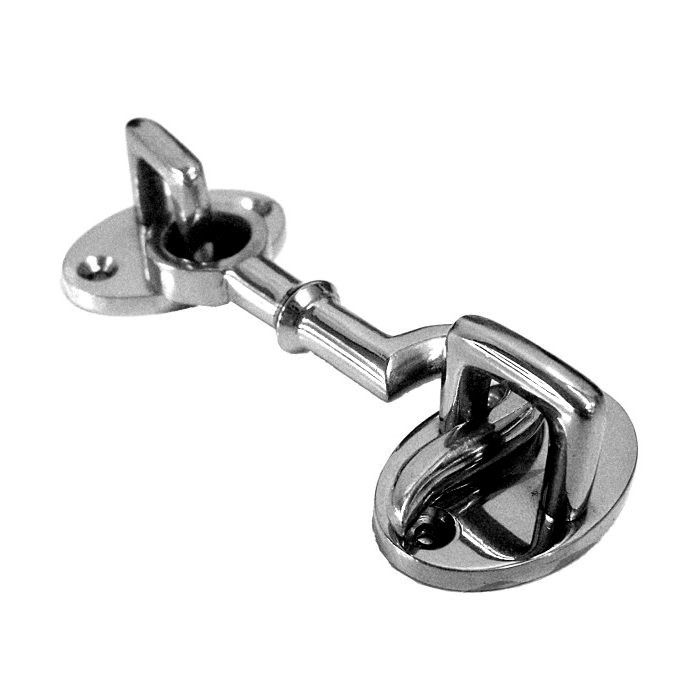 8" Bright Chrome Cabin Hooks Loose Ring Type