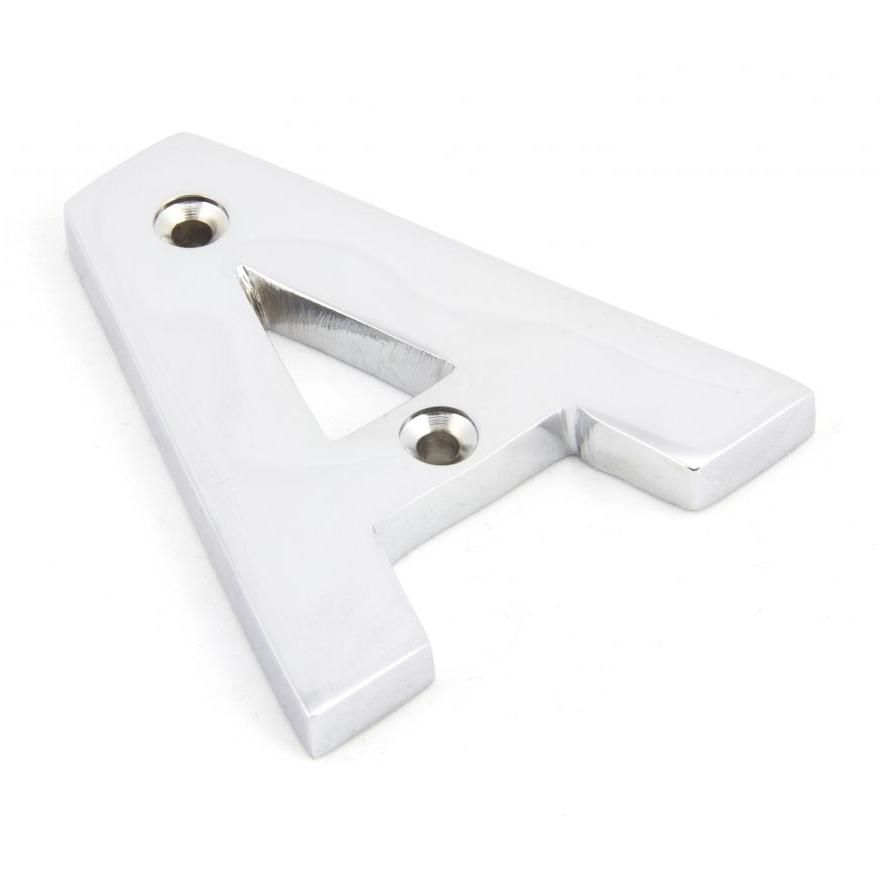 Bright Chrome 3 Inch Letter A Screw Fix Letter
