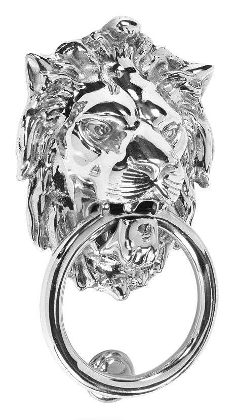 Bright Chrome Door knocker with striker plate