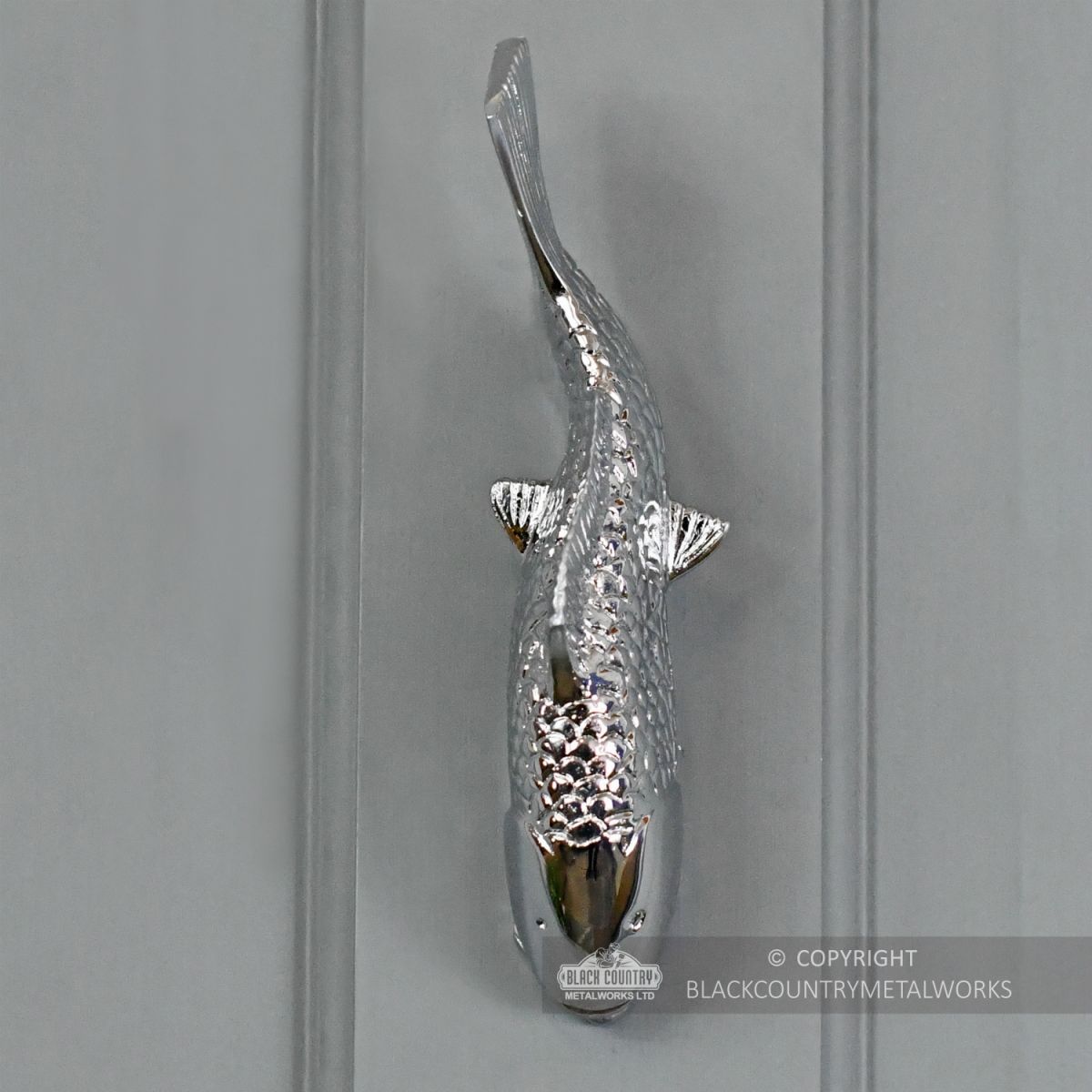 Bright Chrome Carp Fish Door Knocker