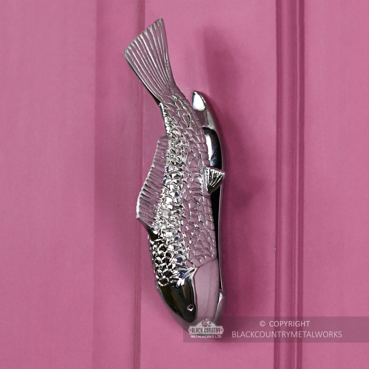 Bright Chrome Fish Door Knocker