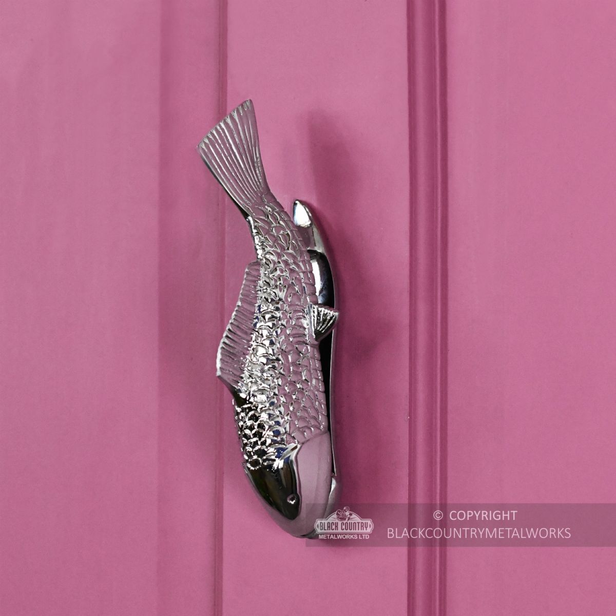 Bright Chrome Fish Door Knocker