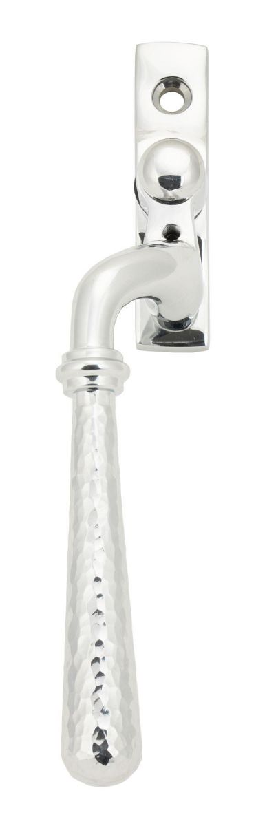 Bright Chrome Hammered Espag Window Handle - Left Handed 