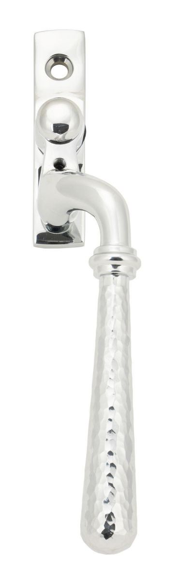 Bright Chrome Hammered Espag Window Handle - Right Handed