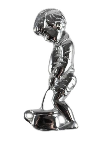 Bright Chrome Little Boy Toilet Sign