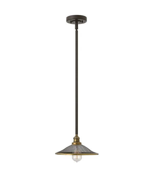 Bronze Barn Light With Mesh Shade