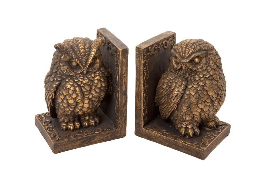 Bronze Effect Detailed Owl Bookends