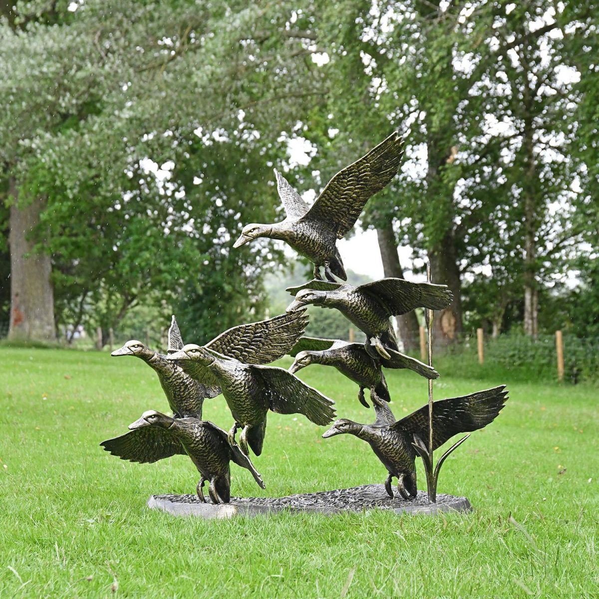 Aluminium Bronze Finish Flying Duck Sculpture