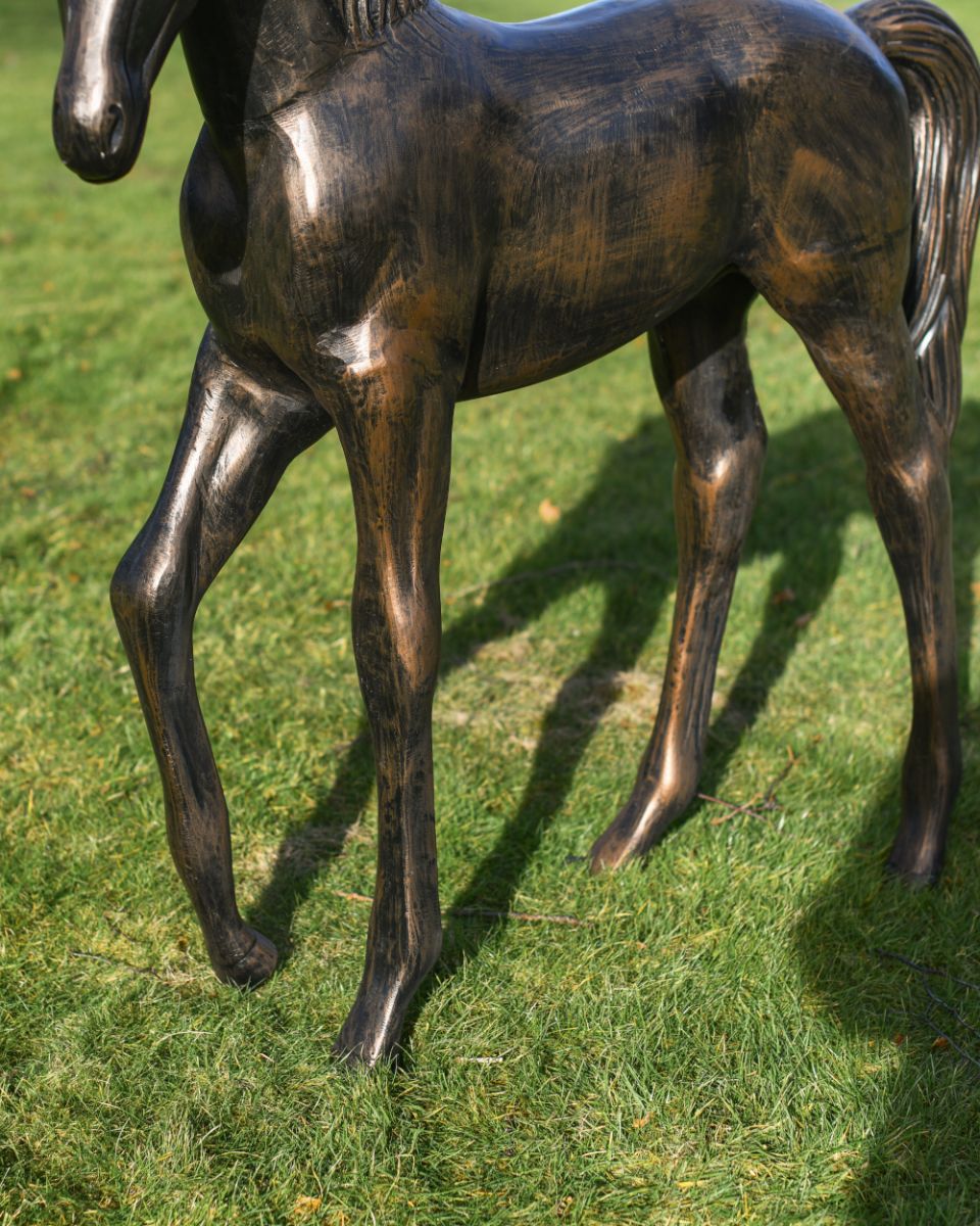 Legs Bronze Standing Foal Garden Sculpture 