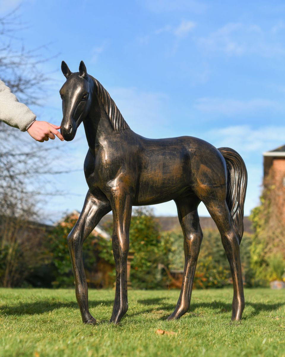 Scale Of The Bronze Standing Foal Garden Sculpture