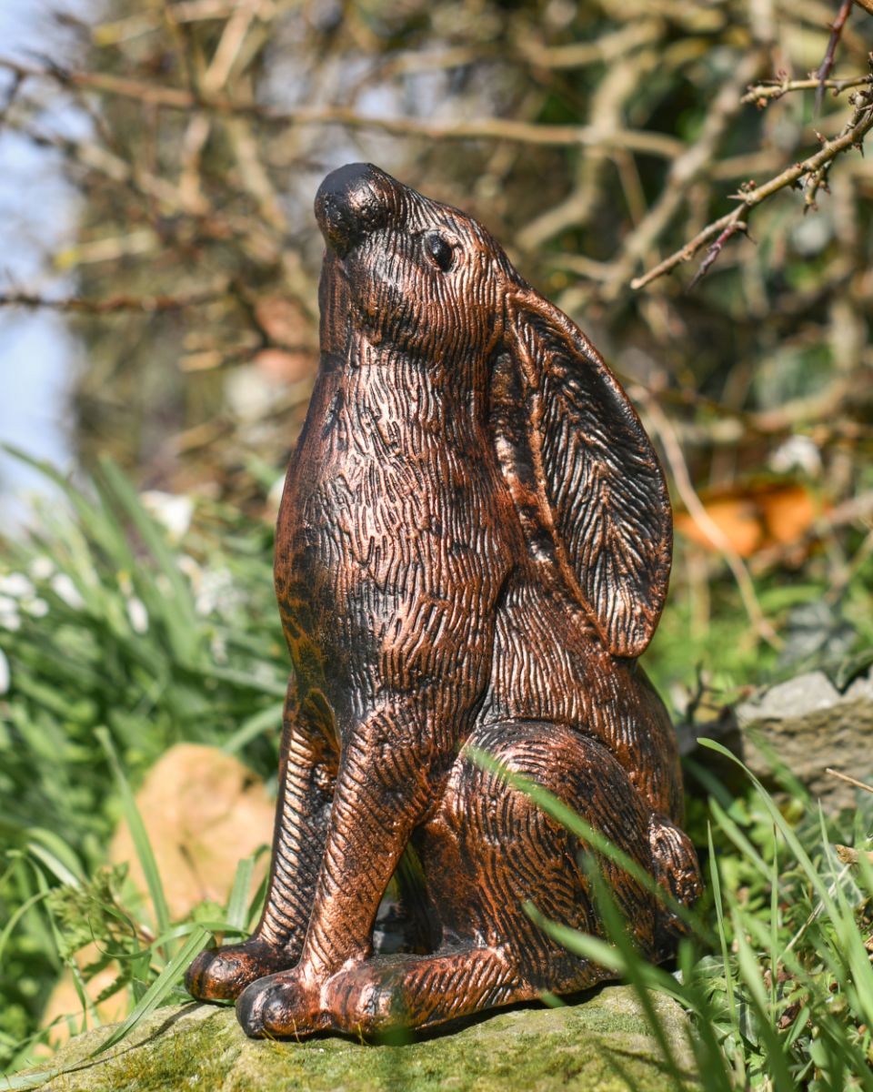 The Aluminium Stargazing Rabbit Sculpture Finished In Bronze 