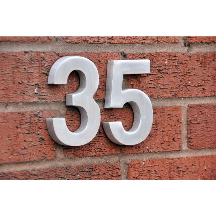 Brushed Aluminium Bold Rear Fix Numbers