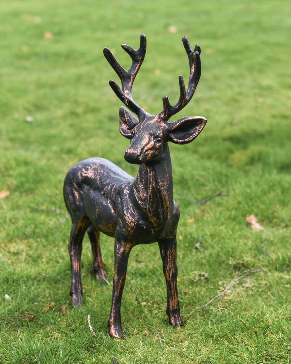 Standing Buck Sculpture Created From Cast Aluminium 