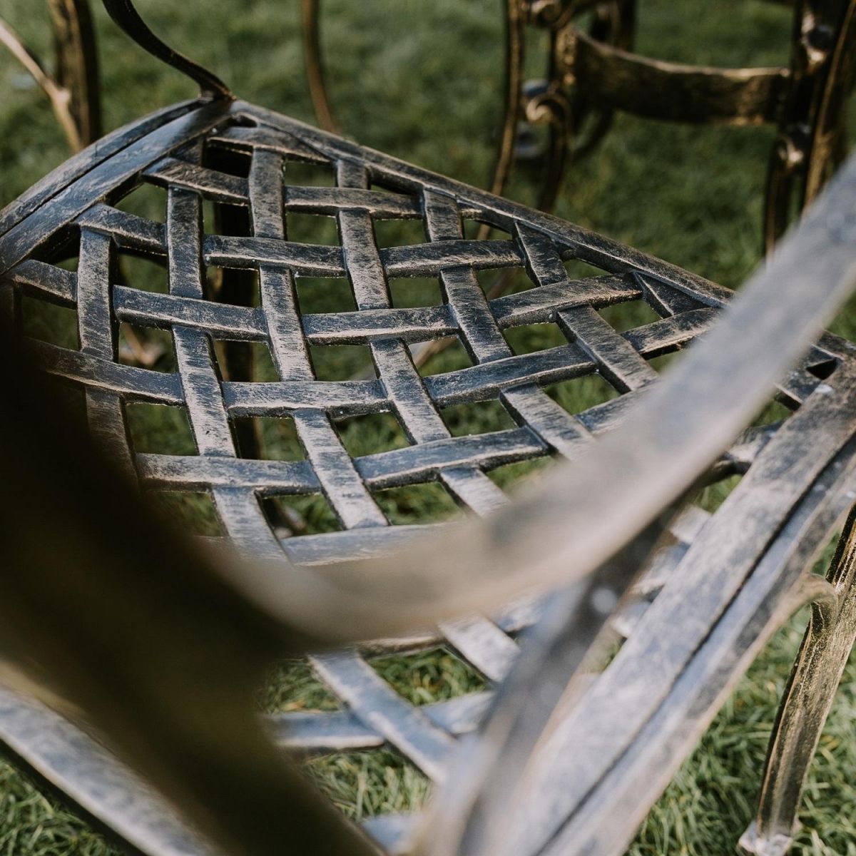 Close up of Lattice design on Garden Furniture Set 