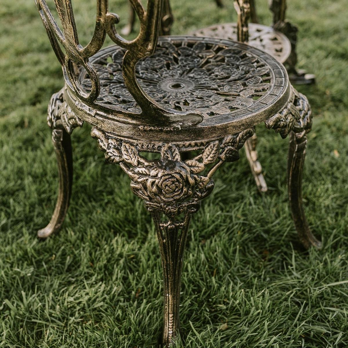 Close up of "Rosebud" detailing on Chair 