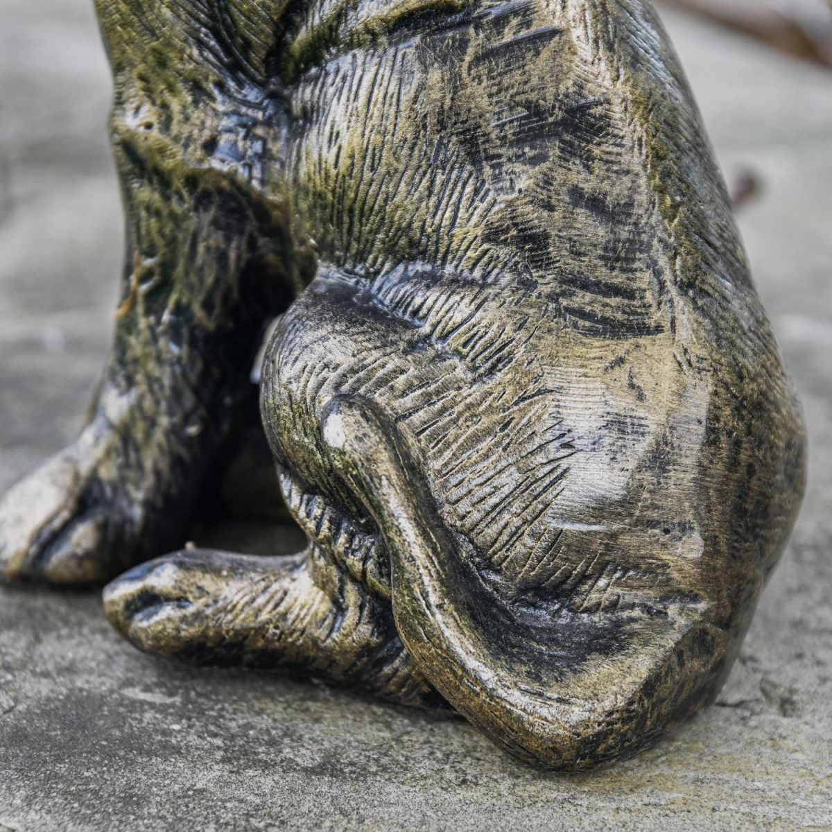 Rear view of Brushed Gold Chihuahua Sculpture 