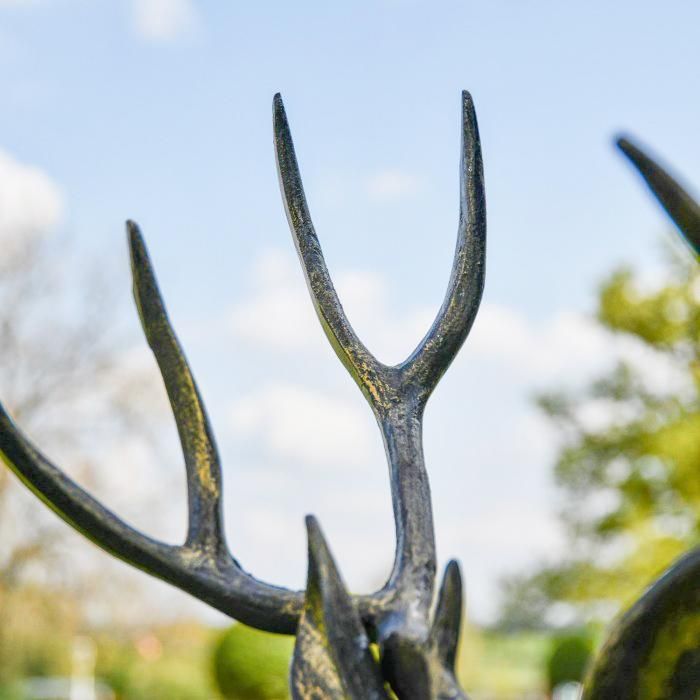 Close up of Antlers on Deer Sculpture 
