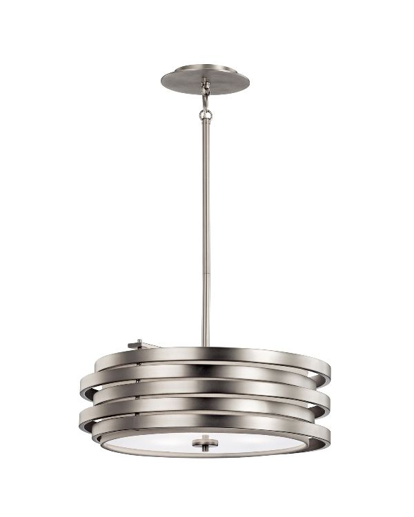 "Beasmarsh Avenue" Brushed Nickel Spiral Design Hanging Light