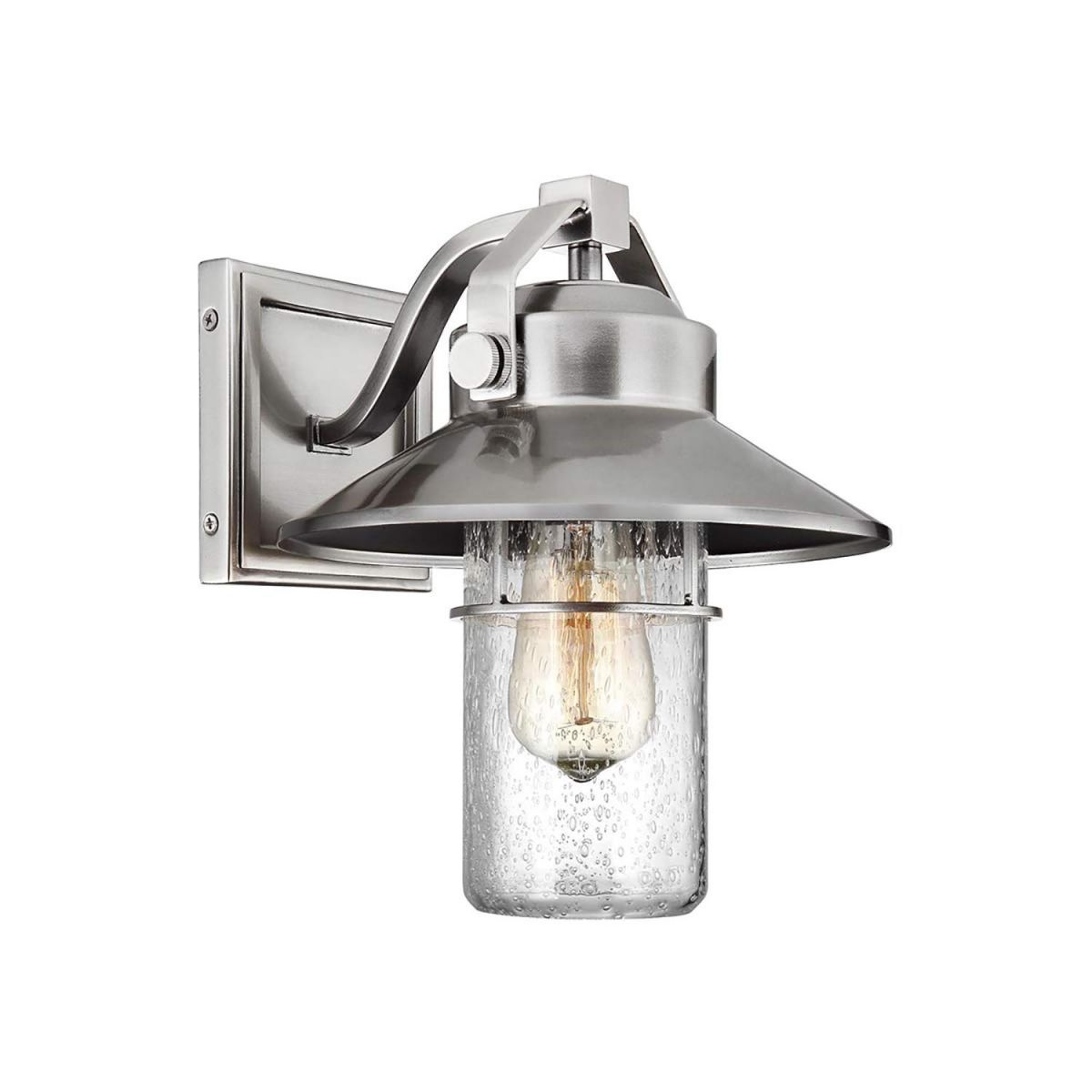Brushed Steel "Brentwood" Top Fix Wall Light - 27cm