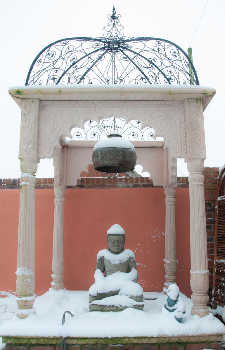 "Buddha"s Seat" Stone Garden Temple Gazebo