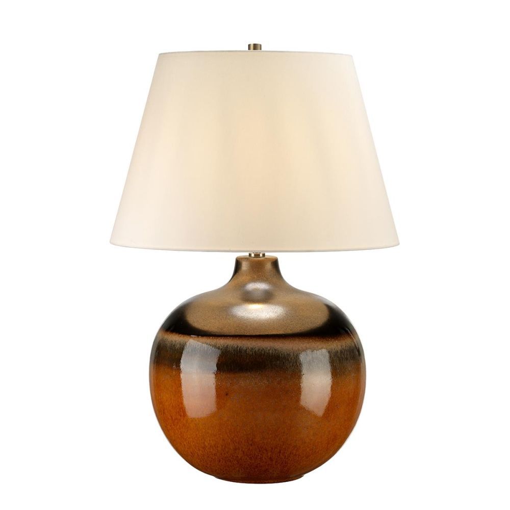 Burnt Orange Reactive Glaze Table Lamp
