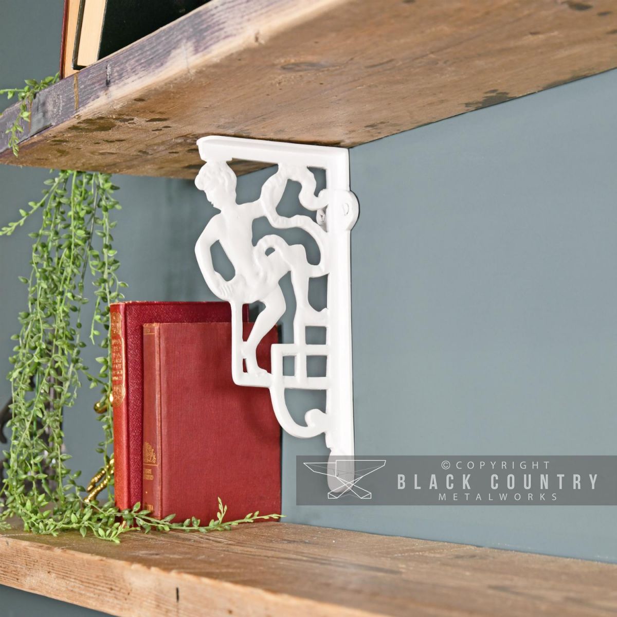 White Climbing Man Design Bracket 25 x 12cm