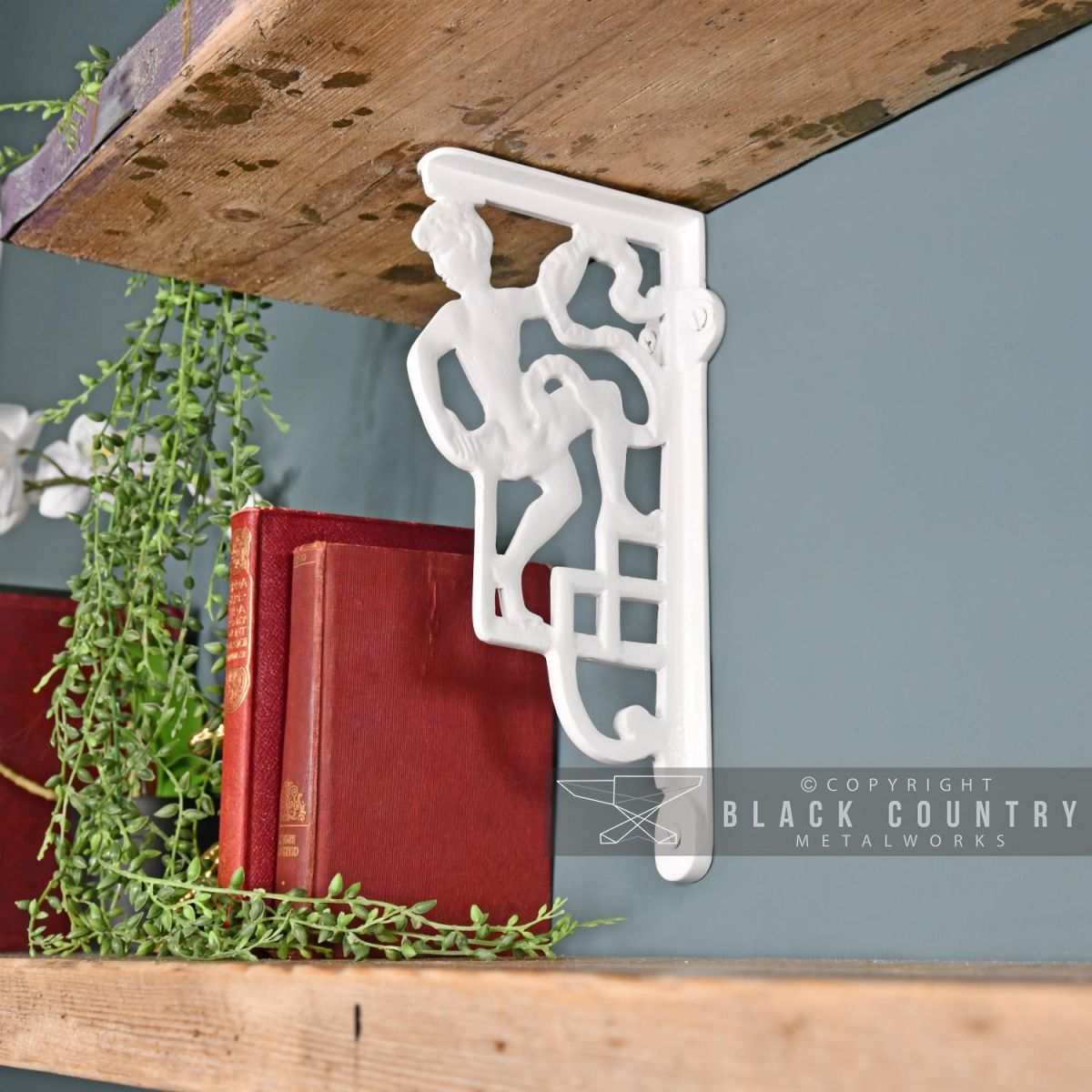 White Climbing Man Design Bracket 25 x 12cm