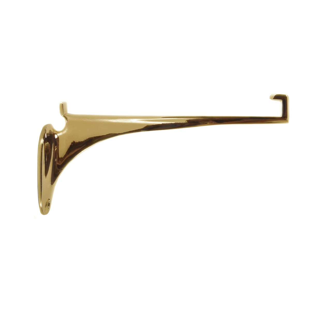 Polished Brass Glass Shelf Bracket