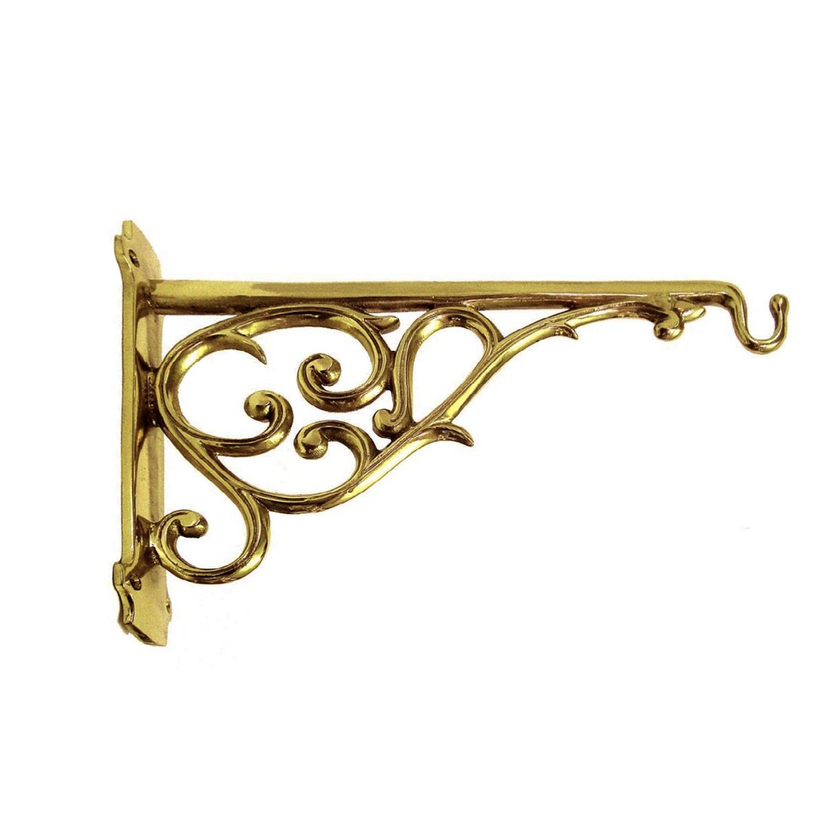 Polished Brass Scroll-Effect Hanging Bracket 25 x 36cm