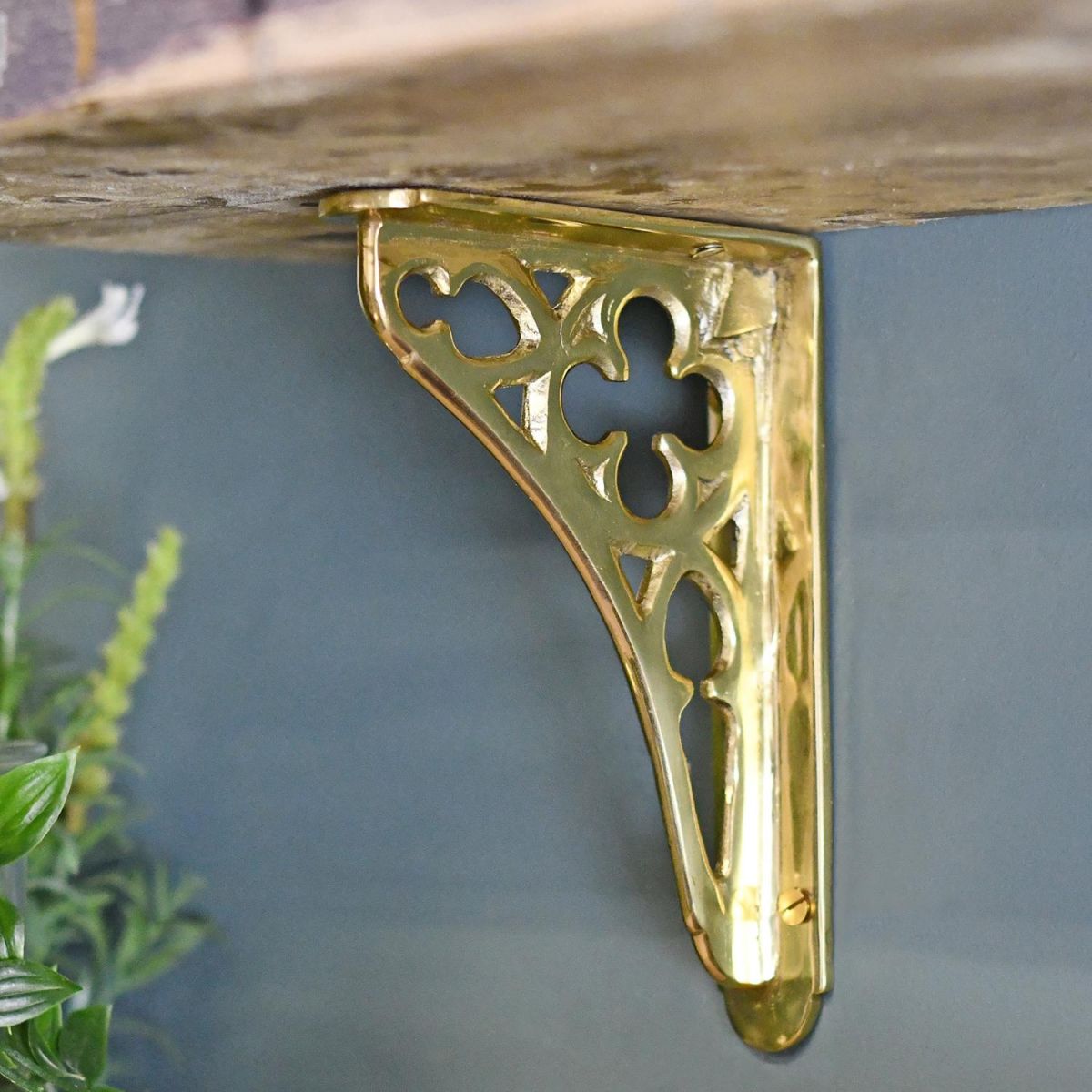 Polished Brass Coalbrookdale iconic shelf bracket