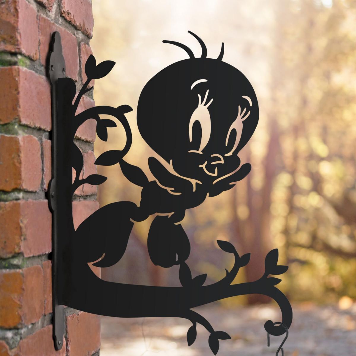 Cartoon Flying Bird Hanging Basket Bracket in Situ
