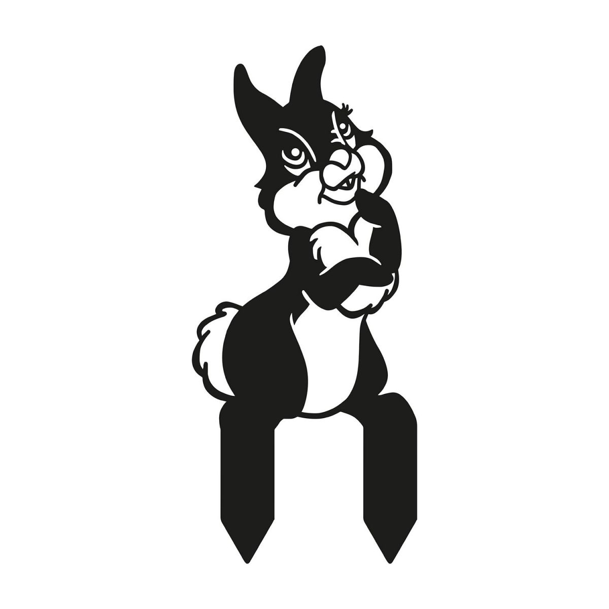 Cartoon Rabbit Iron Silhouette in a Black Finish
