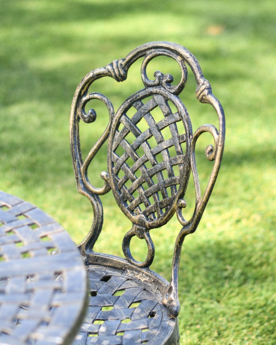 Close-Up of Ornate Pattern on Chair Backrest