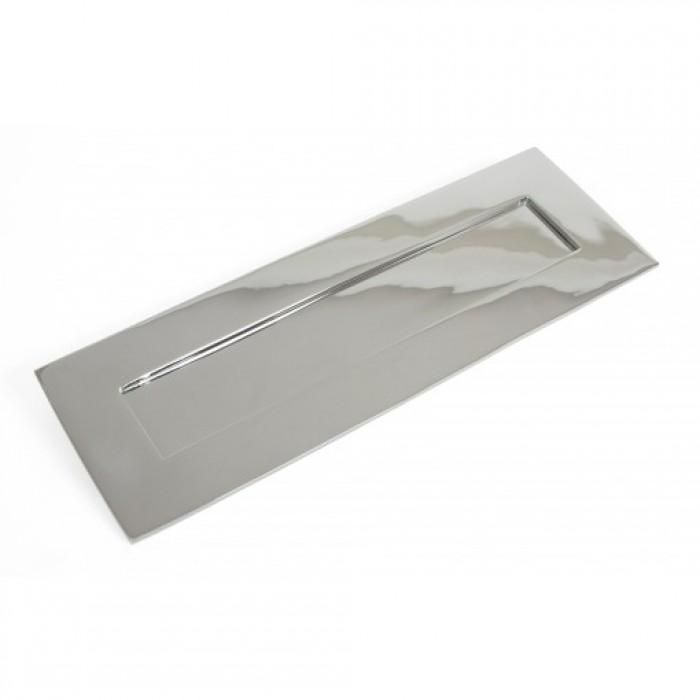 Cast Brass Large Traditional Letter Plate in a Bright Chrome Finish