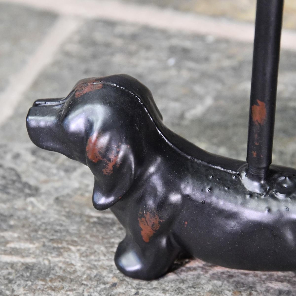Cast Iron Dog Door Porter Finished in a Rustic Black