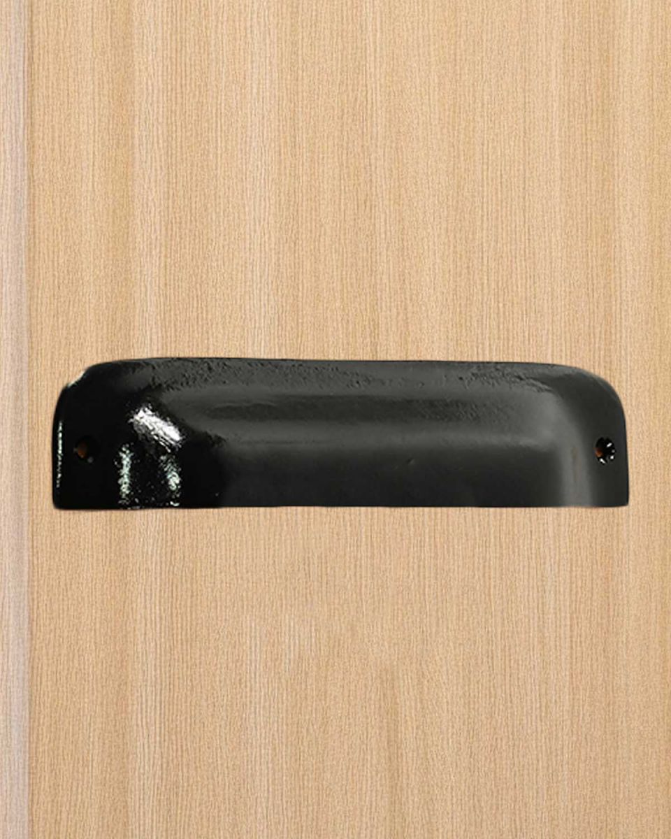 Large Cast Iron Drawer Pull in Black