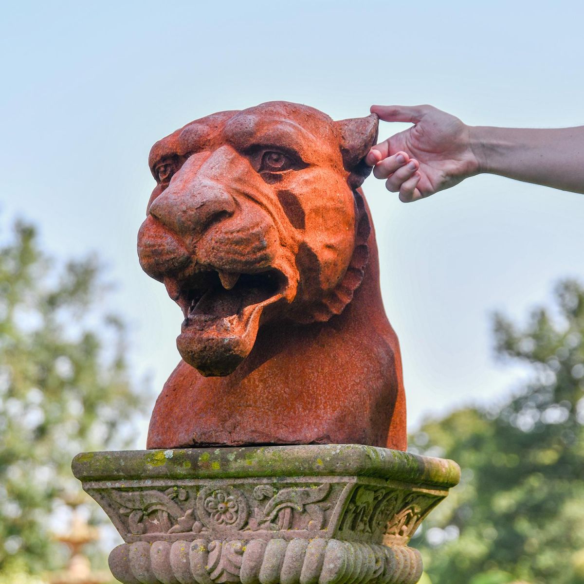 Cast Iron Rustic Jaguar Bust to Scale