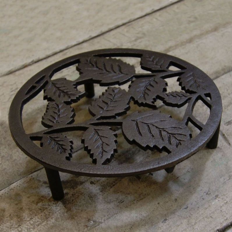 Leave Design Cast Iron Trivet